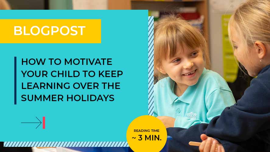 a blog cover with two children learning