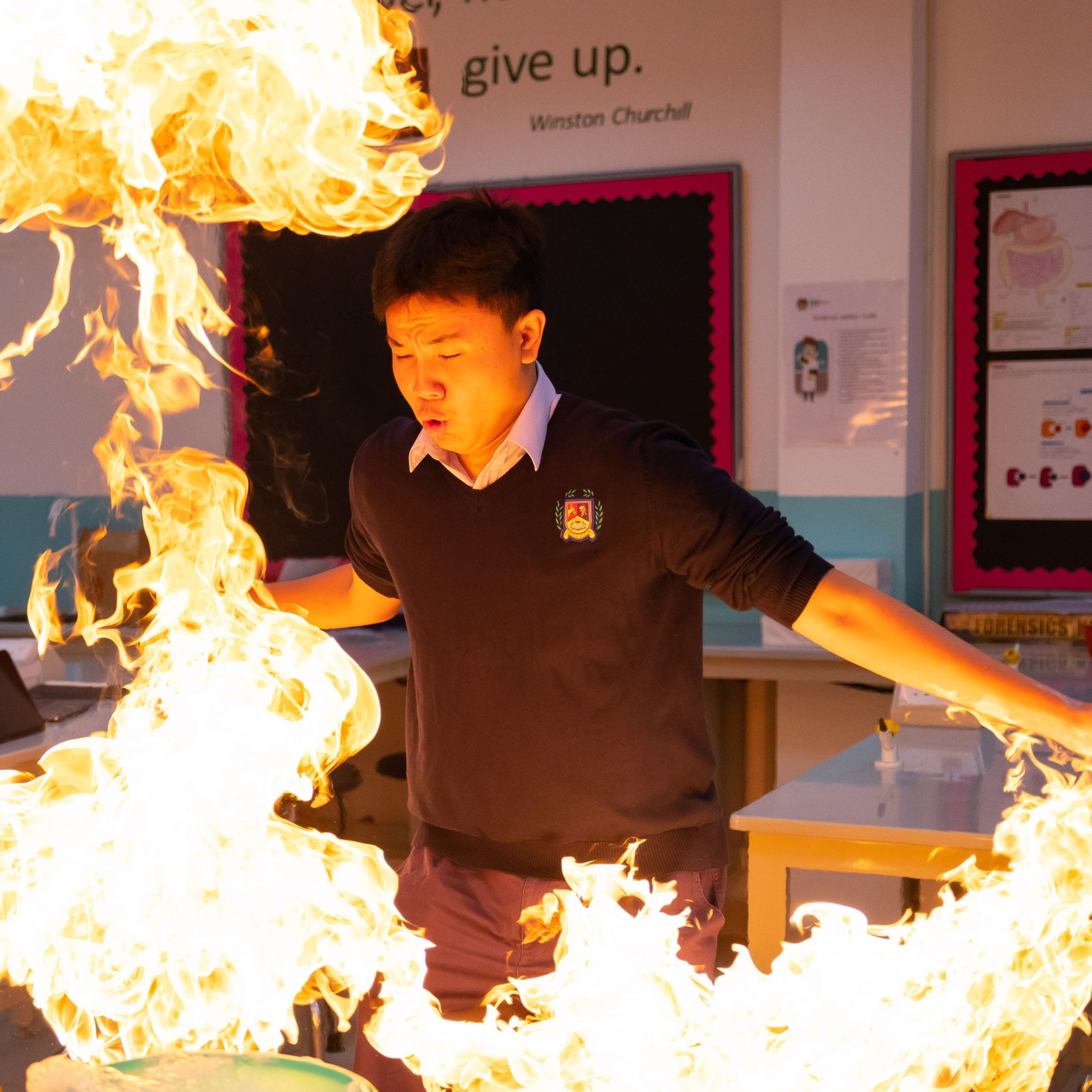 Student in practical science class Student in Science Class