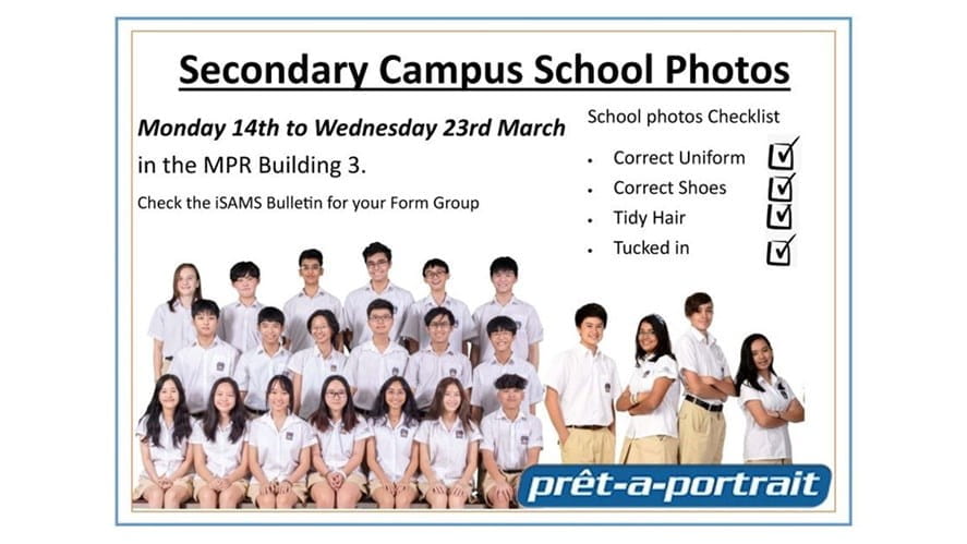School Photographs 2022 14th to 23rd March