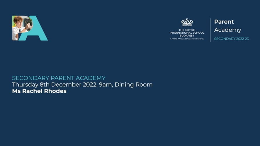 Parent academy secondary newsletter 8th December