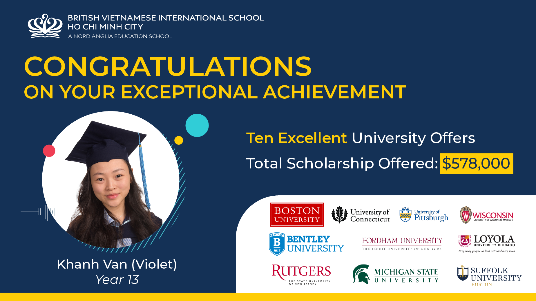 Khanh Van (Violet), a Year 13 student who successfully conquered 10 US universities with a total scholarship value of over 14.5 billion VND - Khanh Van Violet Year 13 conquered 10 US universities total scholarship 14 5 billion VND